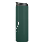 Initiaal gepersonaliseerd Elegant Emerald Monogram Thermosbeker (Geroteerd rechts)