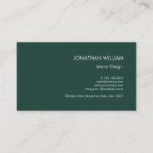 Initiaal gepersonaliseerd Elegant Emerald Monogram Visitekaartje (Achterkant)