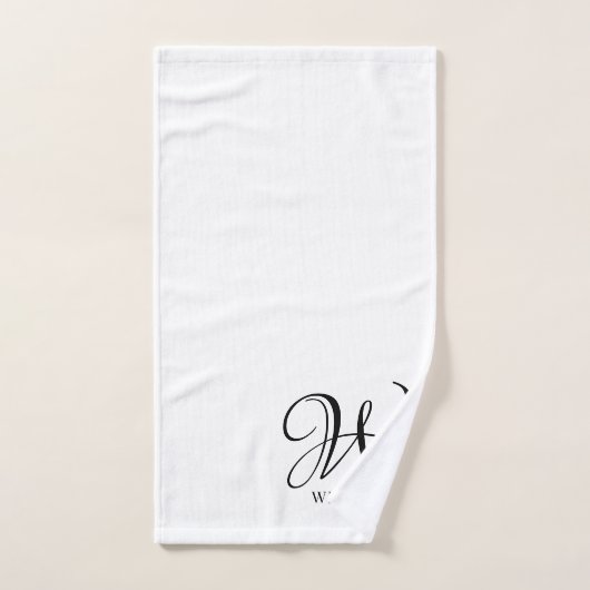 Initiaal gepersonaliseerd elegant wit monogram bad handdoek (Handdoek)