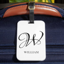 Initiaal gepersonaliseerd elegant wit monogram