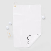 Initiaal gepersonaliseerd elegant wit monogram golfhanddoek (Insitu)