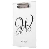 Initiaal gepersonaliseerd elegant wit monogram klembord (Links)