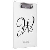 Initiaal gepersonaliseerd elegant wit monogram klembord (Rechts)