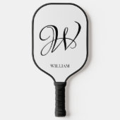 Initiaal gepersonaliseerd elegant wit monogram pickleball paddle (Voorkant)