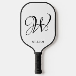 Initiaal gepersonaliseerd elegant wit monogram pickleball paddle