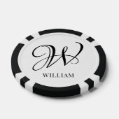 Initiaal gepersonaliseerd elegant wit monogram poker chips (Enkel)