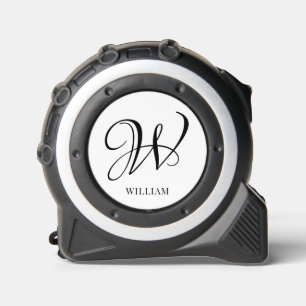 Initiaal gepersonaliseerd elegant wit monogram rolmaat