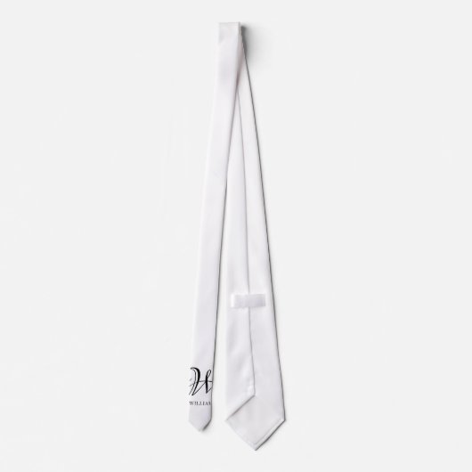 Initiaal gepersonaliseerd elegant wit monogram stropdas (Achterkant)