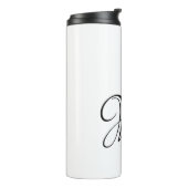 Initiaal gepersonaliseerd elegant wit monogram thermosbeker (Gedraaid links)