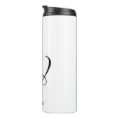Initiaal gepersonaliseerd elegant wit monogram thermosbeker (Geroteerd rechts)