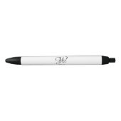 Initiaal gepersonaliseerd elegant wit monogram zwarte inkt pen (Voorkant)