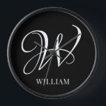 Initiaal gepersonaliseerd Elegant Zwart Monogram<br><div class="desc">Eenvoudige stijlvolle aangepaste initiaal monogram in de moderne typografie. Perfect cadeau op maat met een persoonlijk tintje</div>