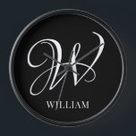 Initiaal gepersonaliseerd Elegant Zwart Monogram<br><div class="desc">Eenvoudige stijlvolle aangepaste initiaal monogram in de moderne typografie. Perfect cadeau op maat met een persoonlijk tintje</div>