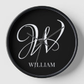 Initiaal gepersonaliseerd Elegant Zwart Monogram (Voorkant)