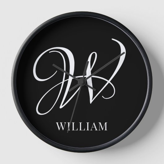 Initiaal gepersonaliseerd Elegant Zwart Monogram (Voorkant)
