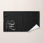 Initiaal gepersonaliseerd Elegant Zwart Monogram Bad Handdoek (Handdoek)