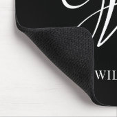 Initiaal gepersonaliseerd Elegant Zwart Monogram Muismat (Hoek)