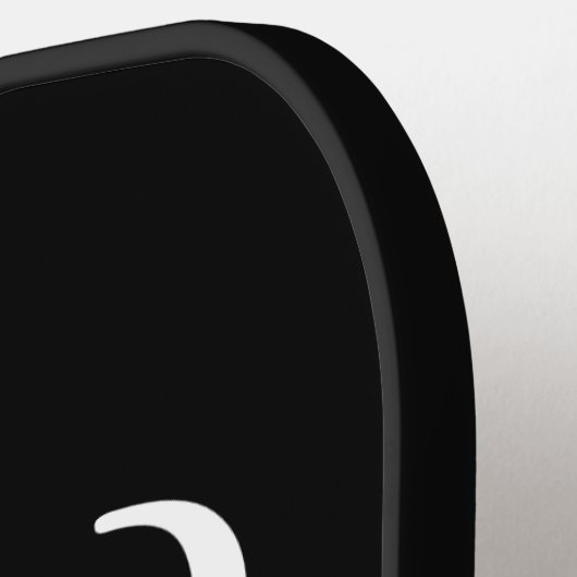 Initiaal gepersonaliseerd Elegant Zwart Monogram Pickleball Paddle (Links Detail)