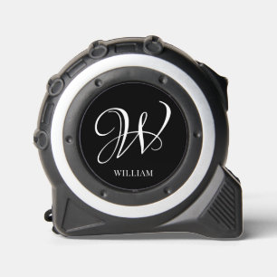 Initiaal gepersonaliseerd Elegant Zwart Monogram Rolmaat
