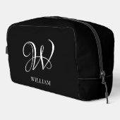 Initiaal gepersonaliseerd Elegant Zwart Monogram Toilettasje (Rechterhoek)