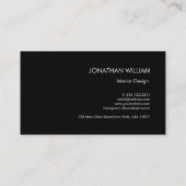 Initiaal gepersonaliseerd Elegant Zwart Monogram Visitekaartje (Achterkant)