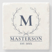 Initiaal gepersonaliseerd stenen onderzetter (Voorkant)