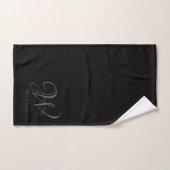 Initiaal Gepersonaliseerde Elegant Zwart Grijs Mon Bad Handdoek (Handdoek)
