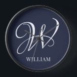 Initiaal Gepersonaliseerde Elegante Navy Blue Mono<br><div class="desc">Eenvoudige stijlvolle aangepaste initiaal monogram in de moderne typografie. Perfect cadeau op maat met een persoonlijk tintje</div>