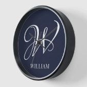 Initiaal Gepersonaliseerde Elegante Navy Blue Mono (Hoek)