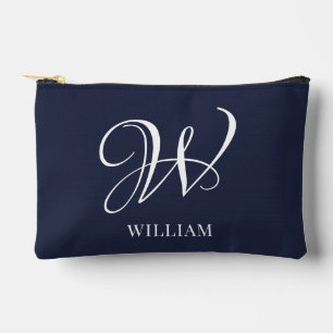 Initiaal Gepersonaliseerde Elegante Navy Blue Mono Etui