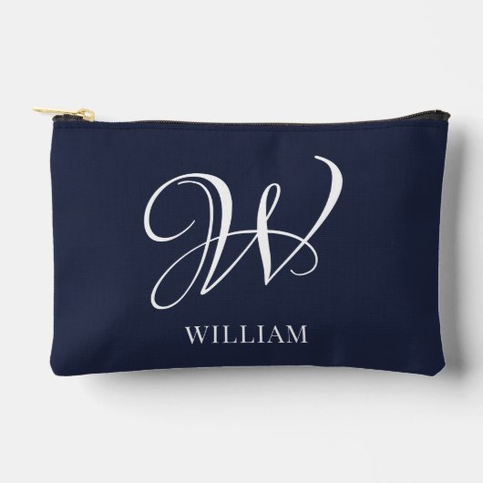 Initiaal Gepersonaliseerde Elegante Navy Blue Mono Etui (Voorkant)