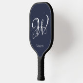 Initiaal Gepersonaliseerde Elegante Navy Blue Mono Pickleball Paddle (Links)