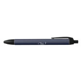 Initiaal Gepersonaliseerde Elegante Navy Blue Mono Zwarte Inkt Pen (Bovenkant)