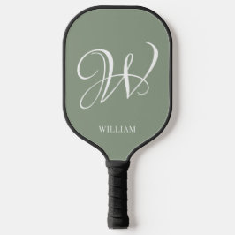 Initiaal Gepersonaliseerde Elegante Sage Groene Mo Pickleball Paddle