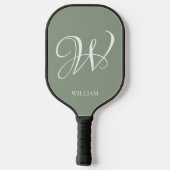 Initiaal Gepersonaliseerde Elegante Sage Groene Mo Pickleball Paddle (Achterkant)
