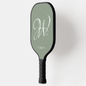 Initiaal Gepersonaliseerde Elegante Sage Groene Mo Pickleball Paddle (Links)