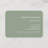 Initiaal Gepersonaliseerde Elegante Sage Groene Mo Visitekaartje (Achterkant)