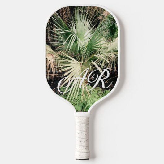 Initiaal gepersonaliseerde palmboom pickleball rac paddle (Voorkant)