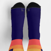 Initiaal gestreepte sokken. Gepersonaliseerd. Crew Sokken (Top)