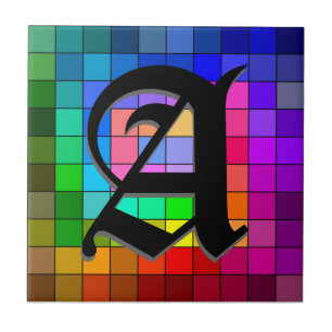 Initiaal Glas in lood Kleurenchips Keramisch tegel Tegeltje