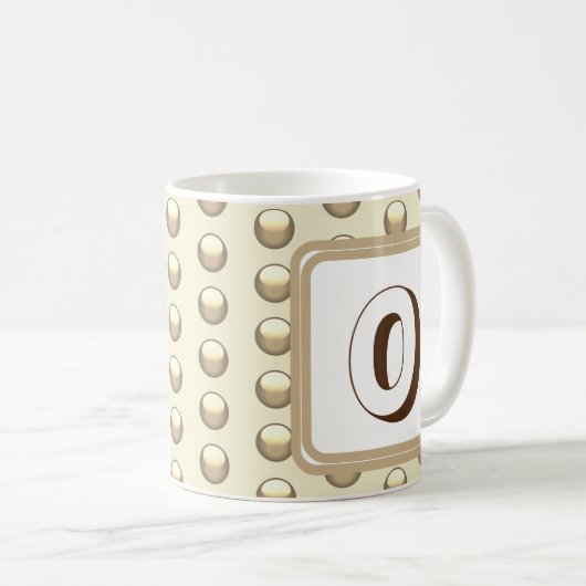 Initiaal Gold Polka Dot Bold Monogram Koffiemok (Voorkant rechts)
