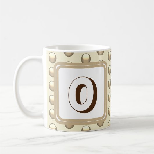 Initiaal Gold Polka Dot Bold Monogram Koffiemok (Links)
