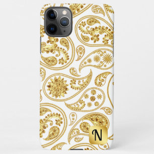 Initiaal golden paisley l Luxury feminine gift iPhone 11Pro Max Hoesje