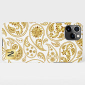 Initiaal golden paisley l Luxury feminine gift iPhone Hoesje (Achterkant horizontaal)