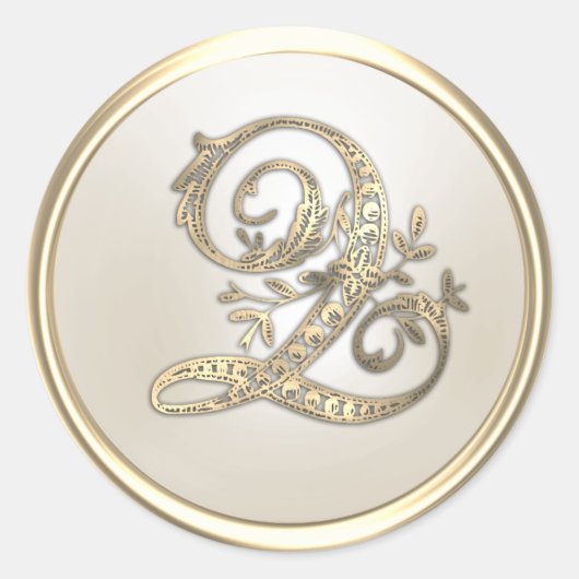 Initiaal - Goud en Ivoorkust - Monogram Q Ronde Sticker (Voorkant)