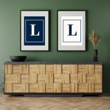 Initiaal | Grijs Monogram Moderne Stijl