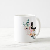 Initiaal "H" Alfabet Mok Monogram Boho Waterverf (Voorkant rechts)