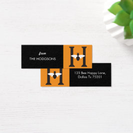 Initiaal H Bee Happy Skinny Custom Gift Labels Mini Visitekaartjes