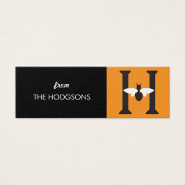 Initiaal H Bee Happy Skinny Custom Gift Labels Mini Visitekaartjes