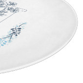 Initiaal "H" Blauw Monogram Kalm Bloemen Snijplank (Hoek)